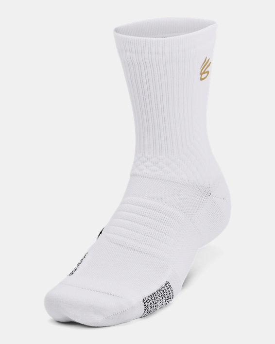 Calze Curry ArmourDry™ Playmaker Mid-Crew unisex, White, pdpMainDesktop image number 1